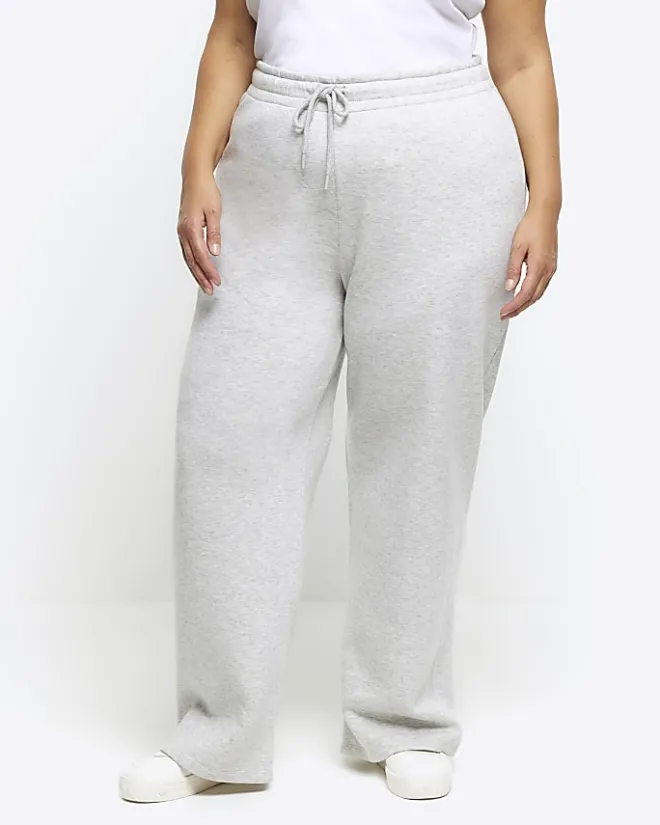 River Island Plus wide leg joggers Grey Hot