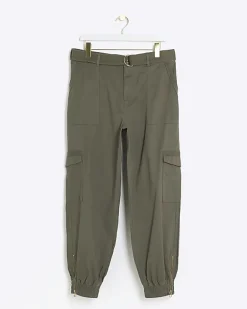 River Island Plus belted utility cargo trousers Khaki Best