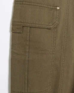 River Island Plus zip cuffed cargo trousers Khaki Discount