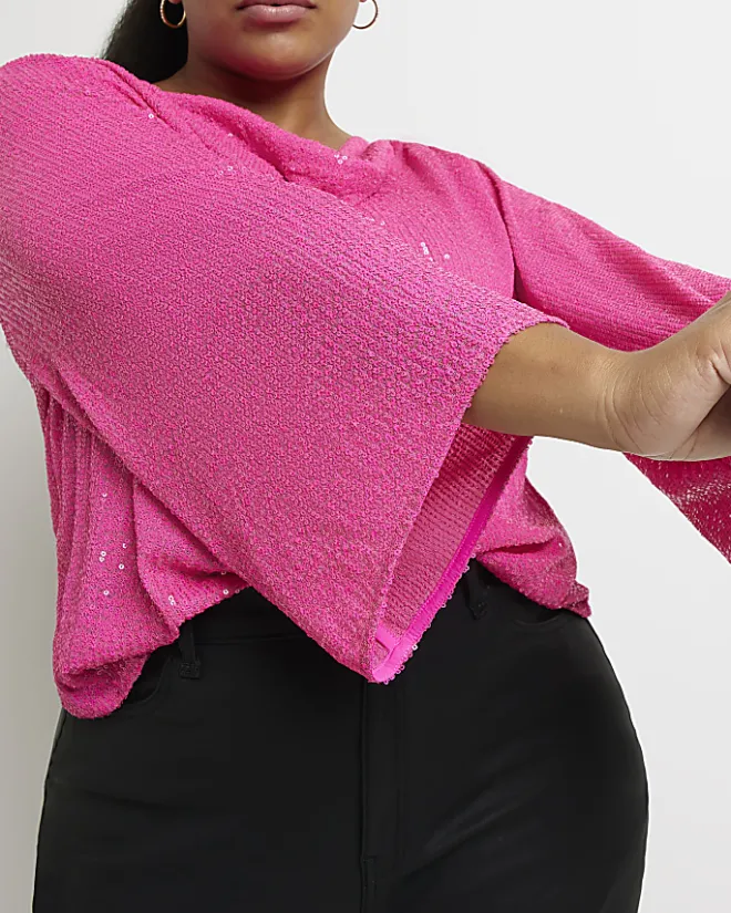 River Island Plus sequin blouse Pink Fashion