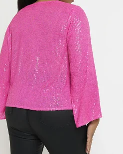 River Island Plus sequin blouse Pink Fashion