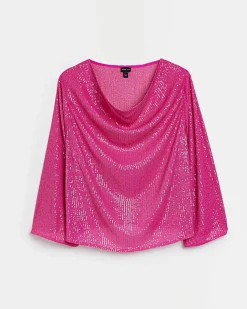 River Island Plus sequin blouse Pink Fashion