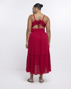 River Island Plus cut out maxi dress Red Outlet