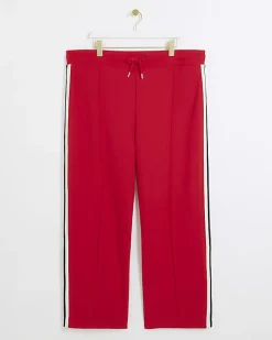 River Island Plus side stripe wide leg joggers Red Sale