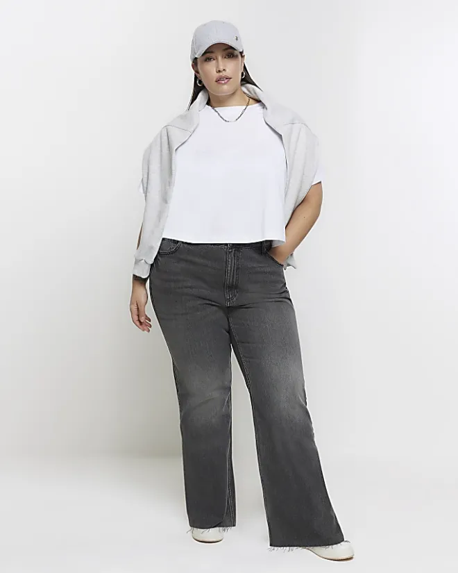 River Island Plus boxy t-shirt White Hot