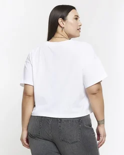 River Island Plus boxy t-shirt White Hot