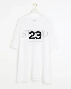 River Island Plus graphic t-shirt White Sale