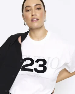 River Island Plus graphic t-shirt White Sale