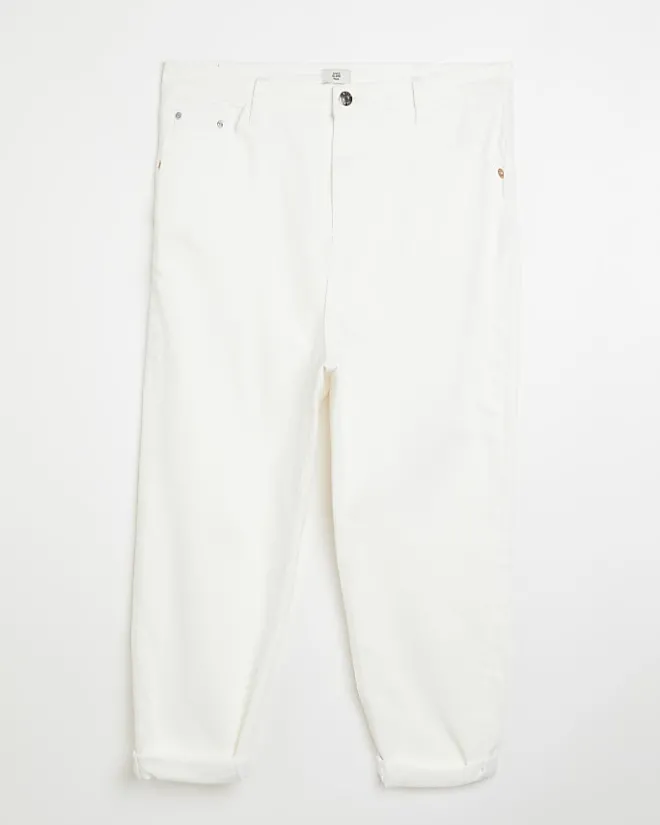 River Island Plus high waisted mom jeans White Fashion