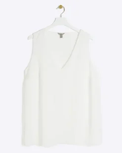 River Island Plus satin tank top White Best