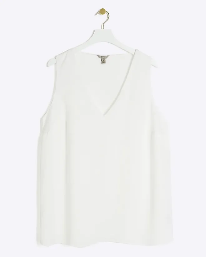 River Island Plus satin tank top White Best