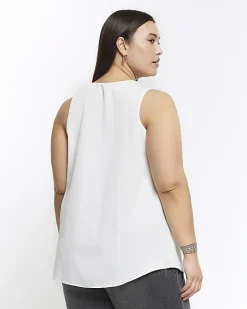 River Island Plus satin tank top White Best
