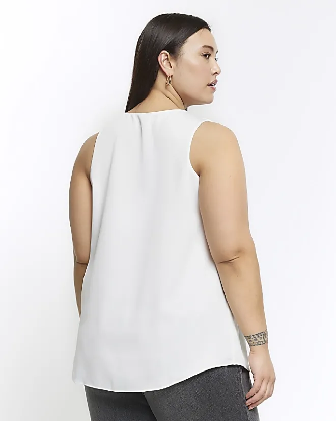 River Island Plus satin tank top White Best