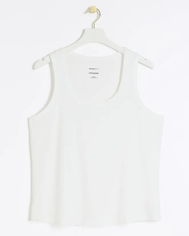 River Island Plus scoop neck vest top White Fashion