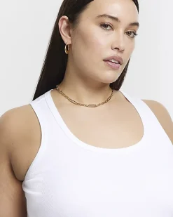 River Island Plus scoop neck vest top White Fashion