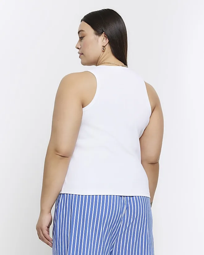 River Island Plus scoop neck vest top White Fashion