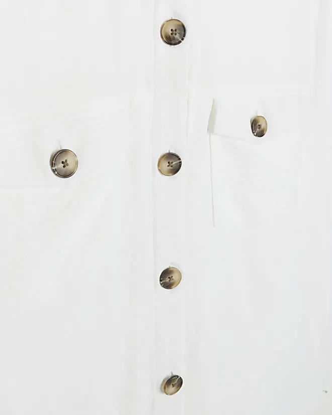 River Island Plus textured shirt White Discount