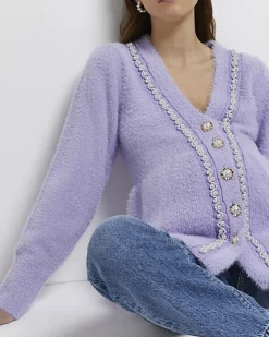 River Island maternity peplum cardigan Purple Best