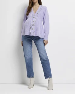 River Island maternity peplum cardigan Purple Best