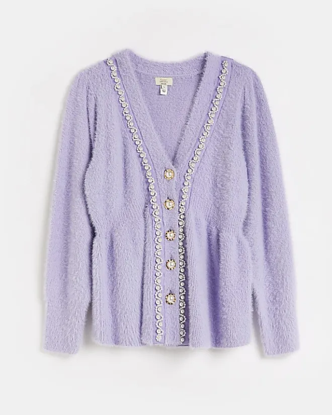 River Island maternity peplum cardigan Purple Best