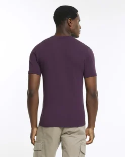 River Island muscle fit t-shirt Purple Online
