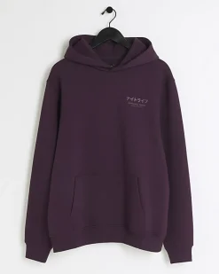 River Island regular fit Japanese graphic hoodie Purple Sale
