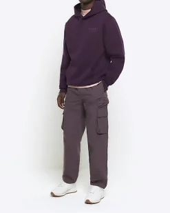River Island regular fit Japanese graphic hoodie Purple Sale