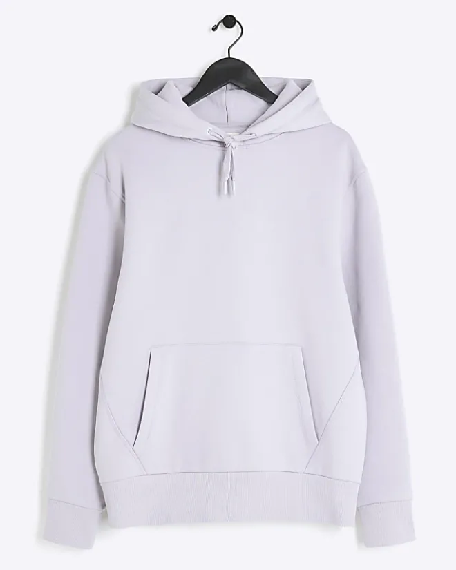 River Island regular fit plain hoodie Purple Outlet