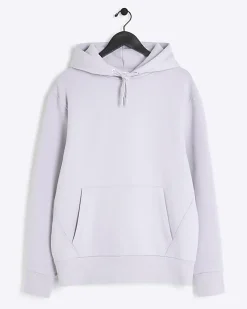 River Island regular fit plain hoodie Purple Outlet