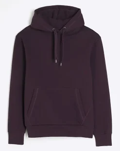 River Island regular fit plain hoodie Purple Sale