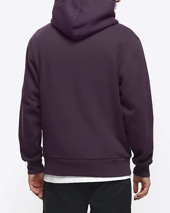 River Island regular fit plain hoodie Purple Sale