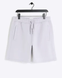 River Island regular fit rib panel shorts Purple Outlet