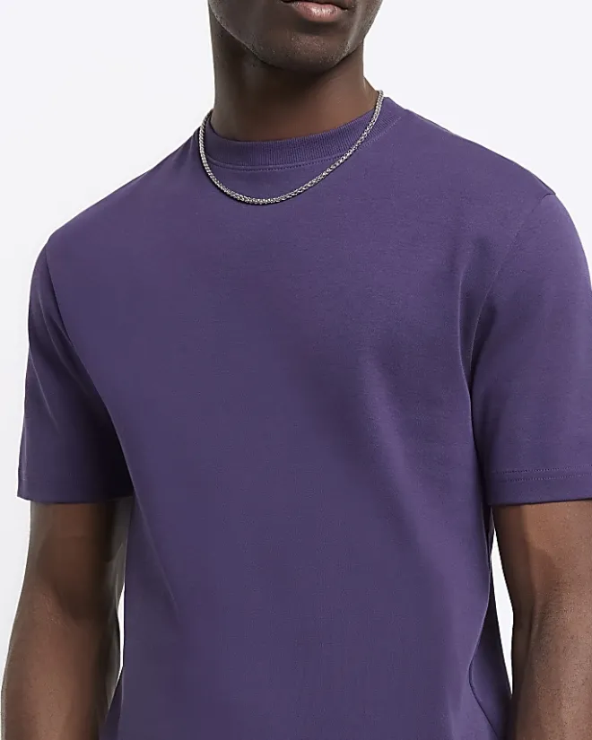 River Island RI Studio slim fit t-shirt Purple Sale