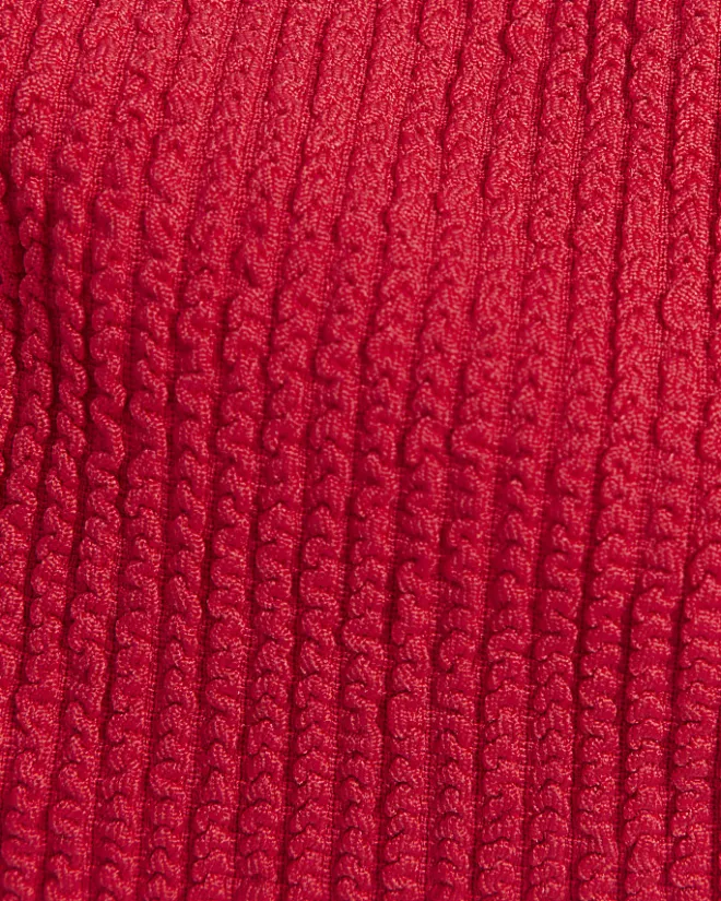 River Island crinkle bandeau bikini top Red Best