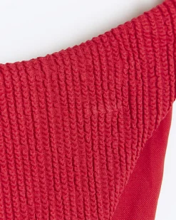 River Island crinkle bikini bottoms Red Online