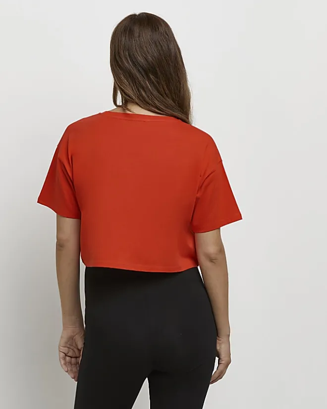 River Island cropped maternity t-shirt Red New