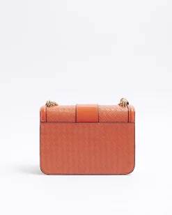 River Island embossed woven satchel bag Red Best