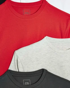 River Island multipack of 5 muscle fit t-shirts Red Online