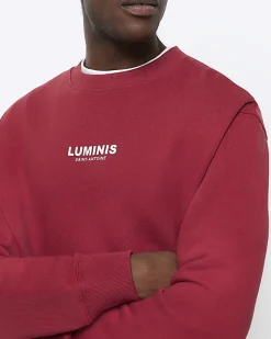 River Island regular fit graphic sweatshirt Red Online