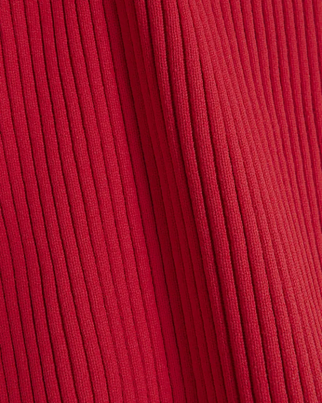 River Island rib peplum hem bodycon mini dress Red Hot