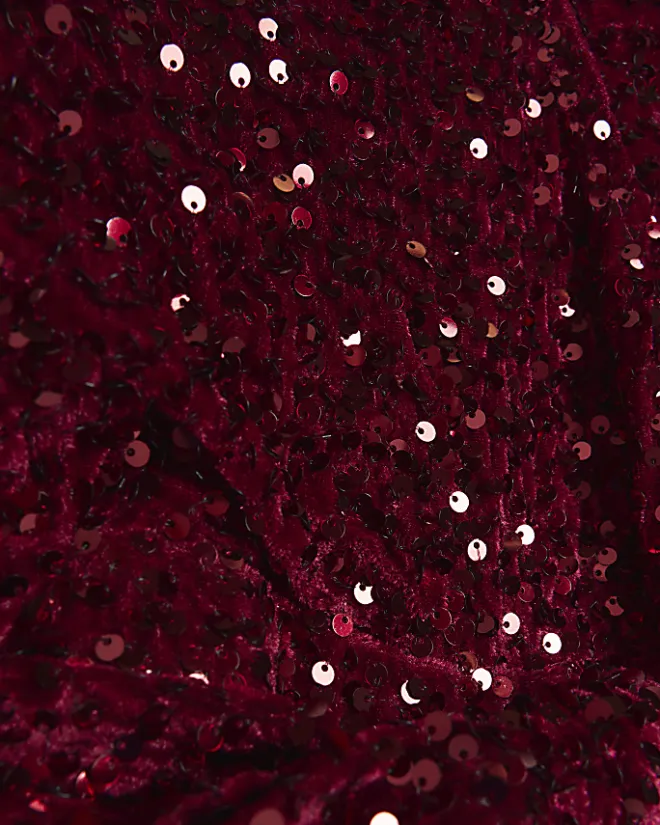 River Island sequin tie waist shift mini dress Red Online