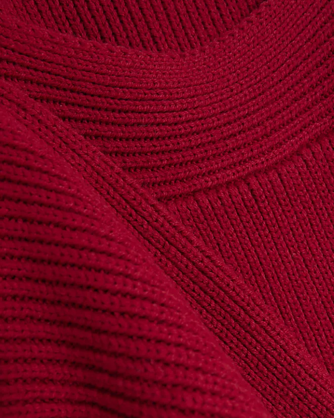 River Island square neck jumper mini dress Red Best