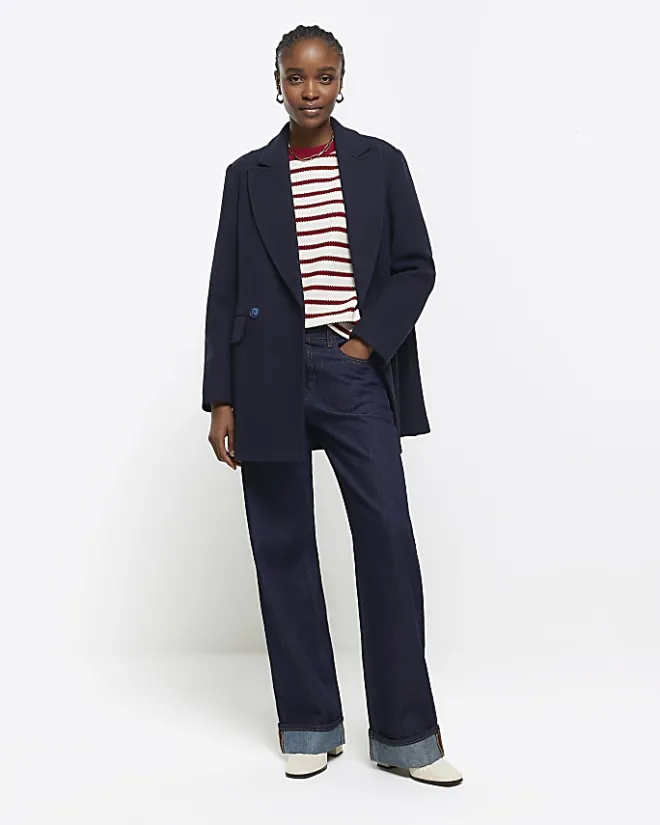 River Island stripe long sleeve sweatshirt Red Hot