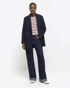 River Island stripe long sleeve sweatshirt Red Hot
