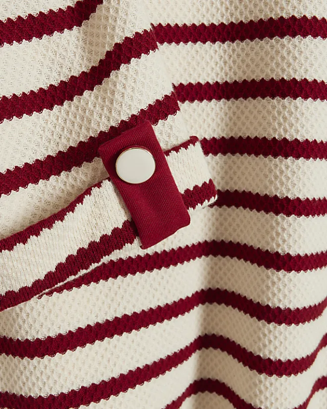 River Island stripe long sleeve sweatshirt Red Hot