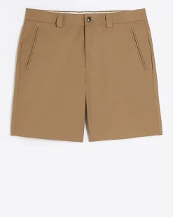 River Island Rust tapered fit shorts Brown Online