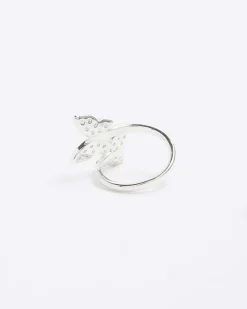 River Island Silver butterfly wrap ring Grey Outlet