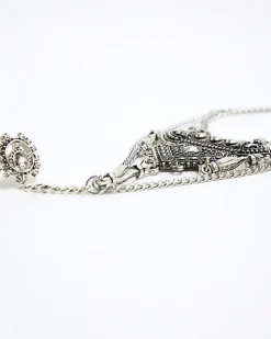 River Island Silver Coin Hand Chain Grey Fashion