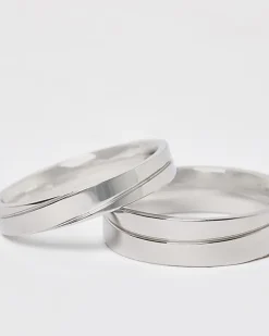River Island Silver colour Multipack of 2 rings White Online