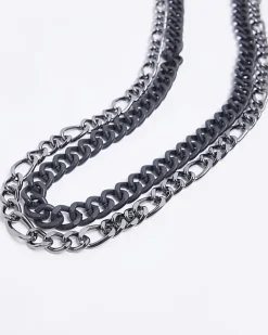 River Island Silver colour multirow chunky necklace White Online